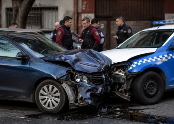 Accidente en Nueva Pompeya: patrullero colisiona con remis y deja un herido