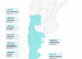 Las ciudades más frías de Argentina el 24 de julio