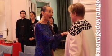 Georgieva finalizó su visita a Argentina con una clase de tango junto a Mora Godoy