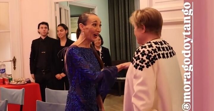 Georgieva finalizó su visita a Argentina con una clase de tango junto a Mora Godoy